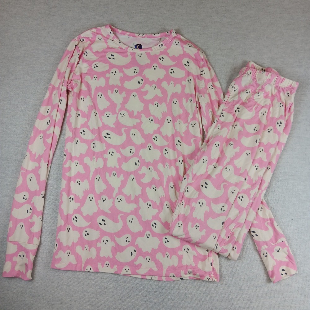 Dreamiere Pajama Set Paranormal Naptivity Print 12 Kid Pink Ghost Bamboo Viscose